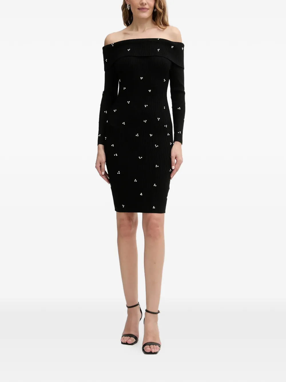 GUESS USA off-shoulder embellished mini dress - Zwart