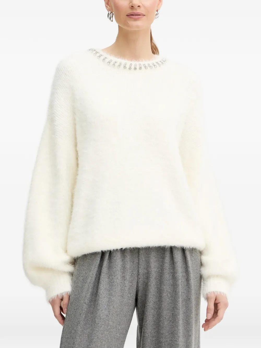 GUESS USA embellished sweater - Bianco