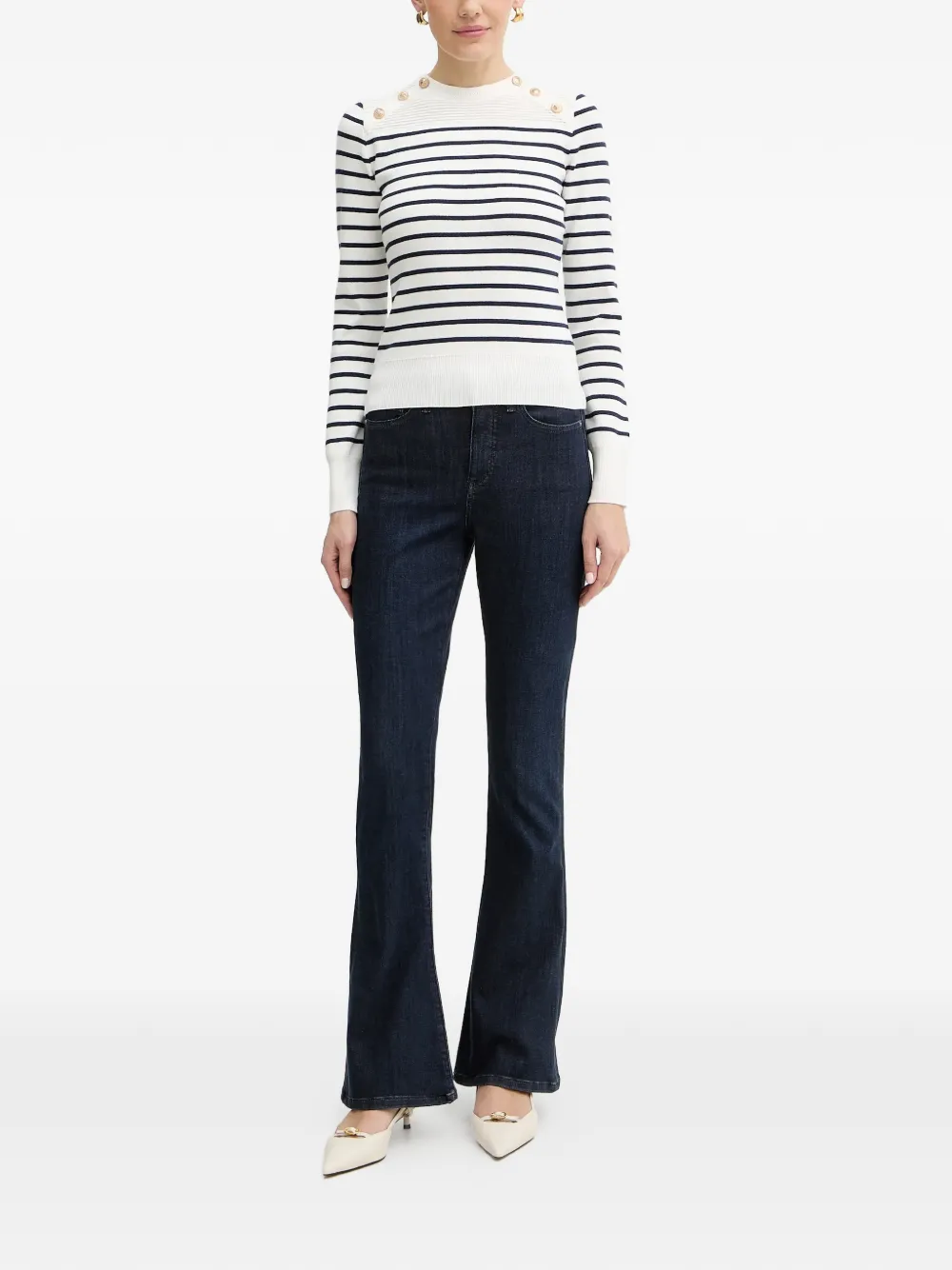 GUESS USA Gestreepte gebreide top Wit
