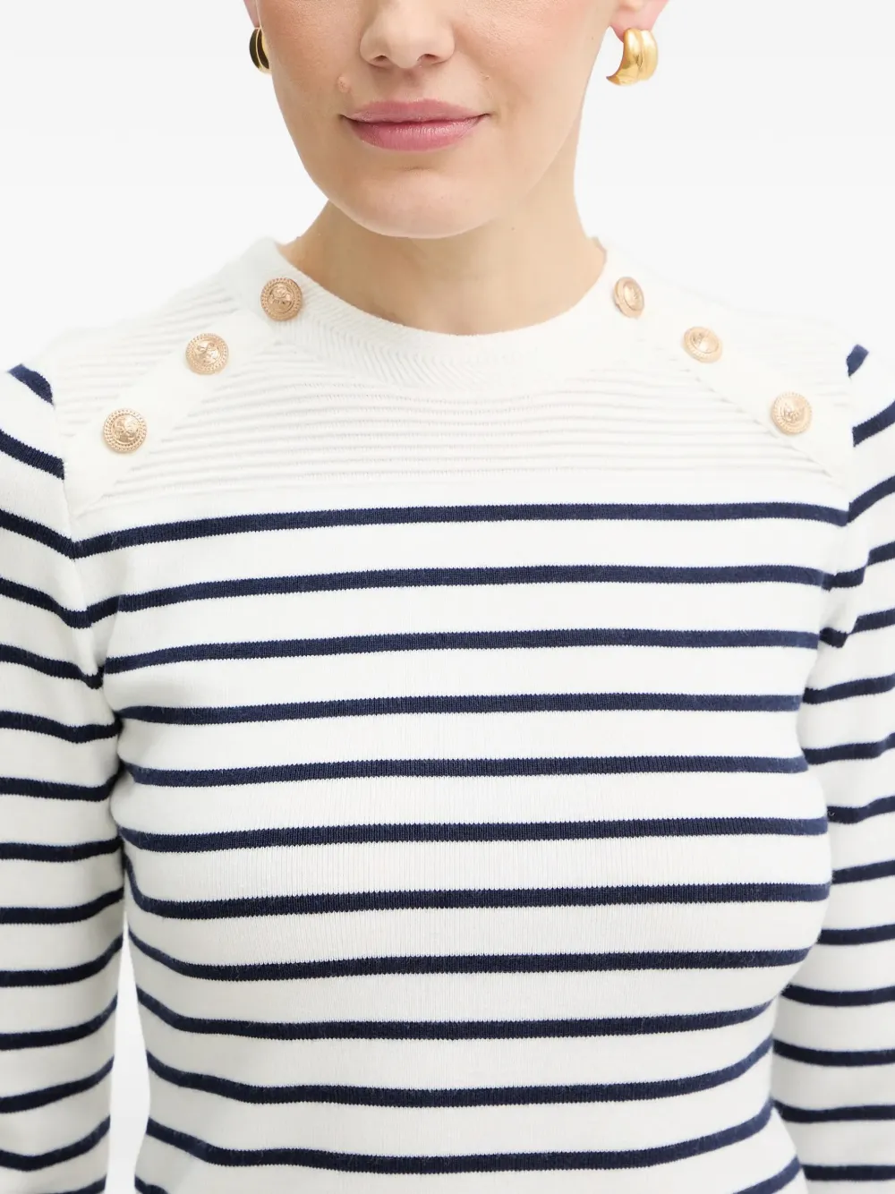 GUESS USA Gestreepte gebreide top Wit