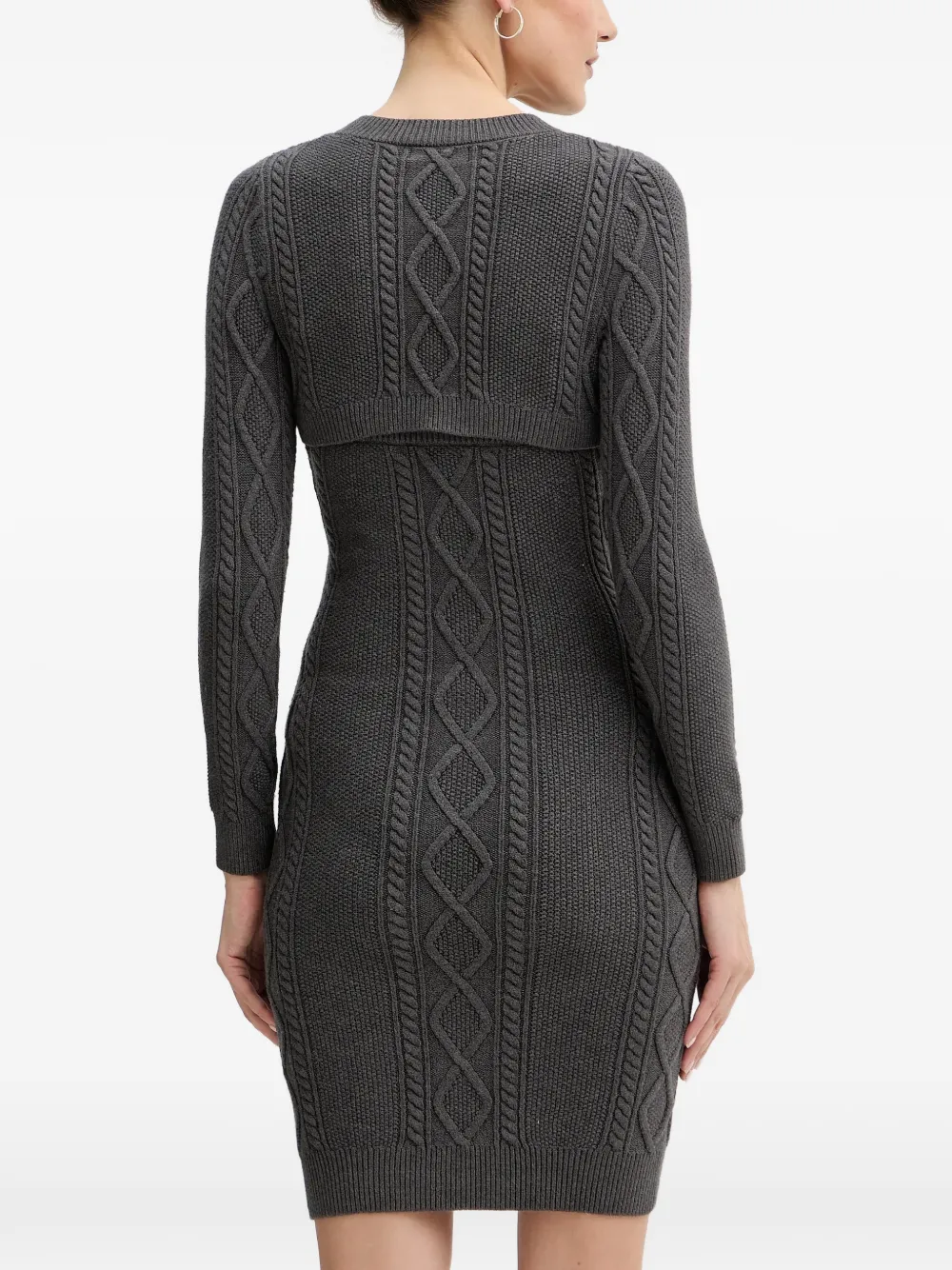 Cable Knit Button Mini Dress