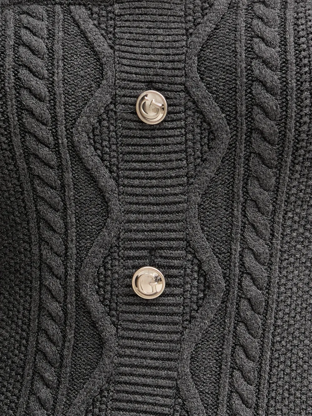 Cable Knit Button Mini Dress