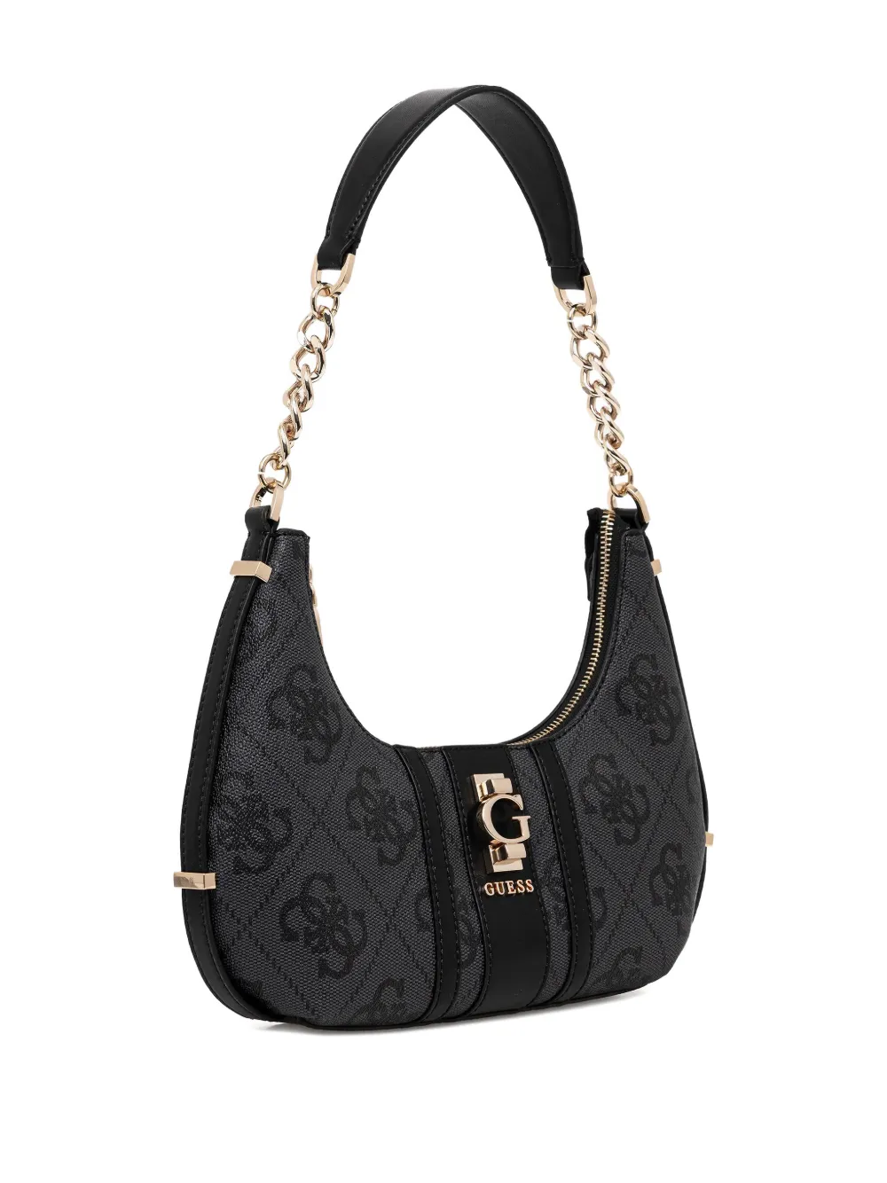GUESS USA Erenia monogram-pattern shoulder bag - Zwart