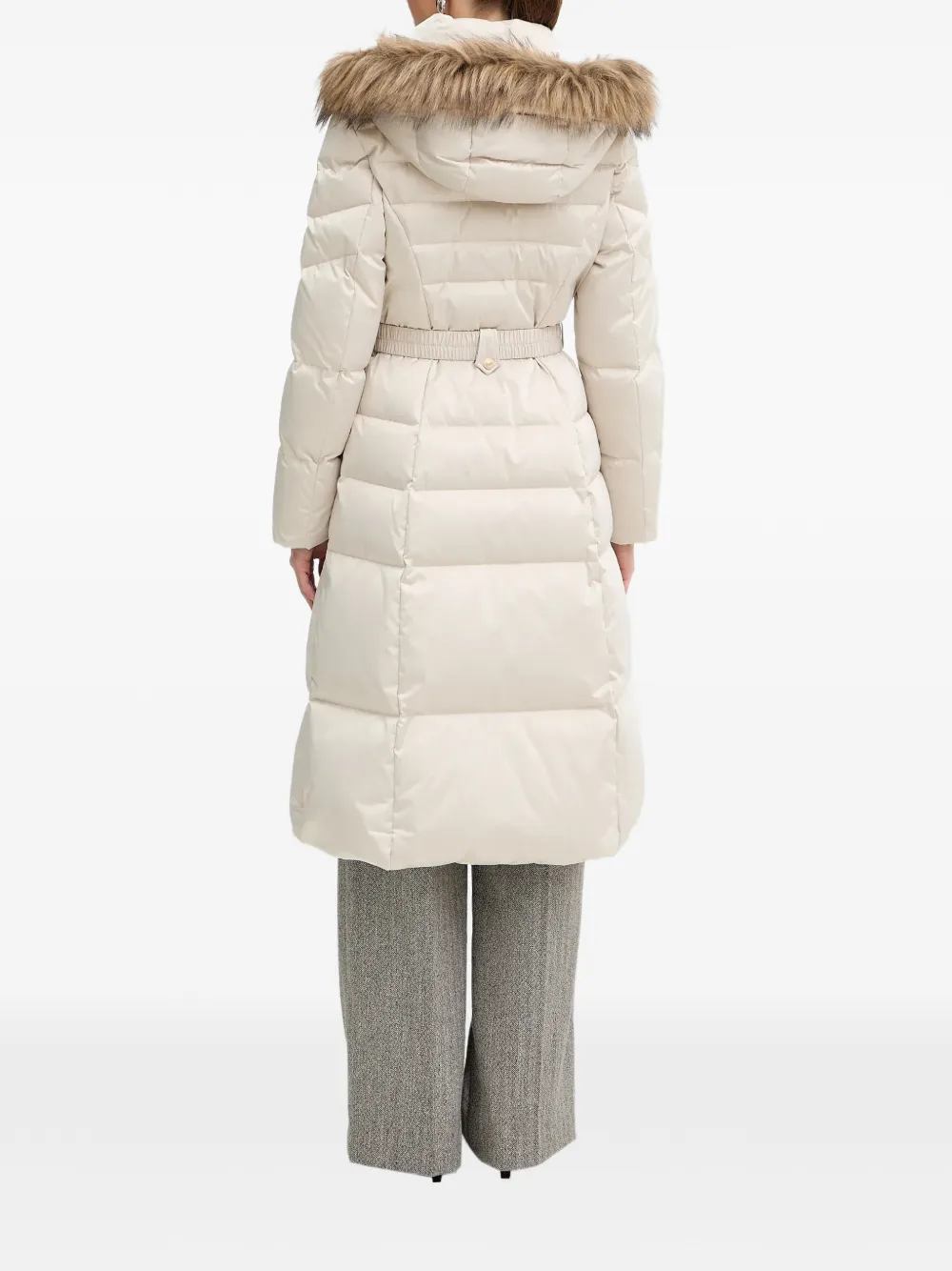 Fur Hooded Belted Jacket