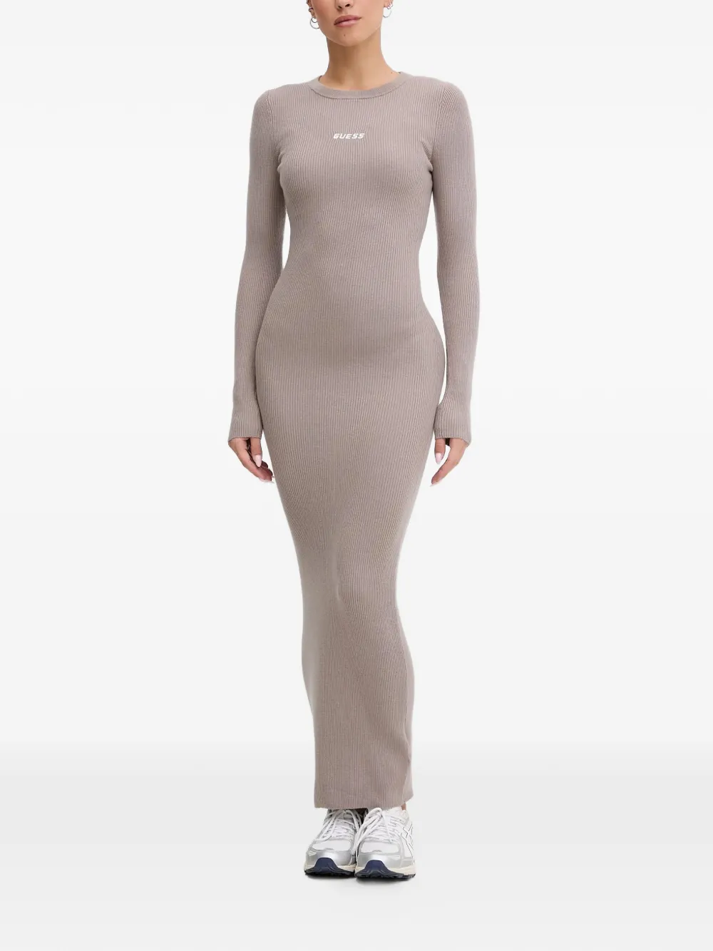 GUESS USA logo-detal maxi dress - Toni neutri