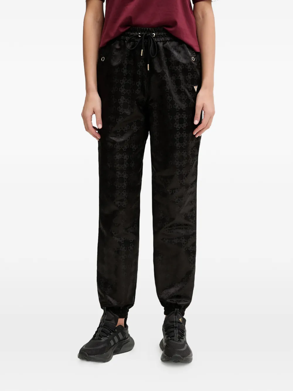 GUESS USA Aop drawstring monogram trousers | Black | Image 1
