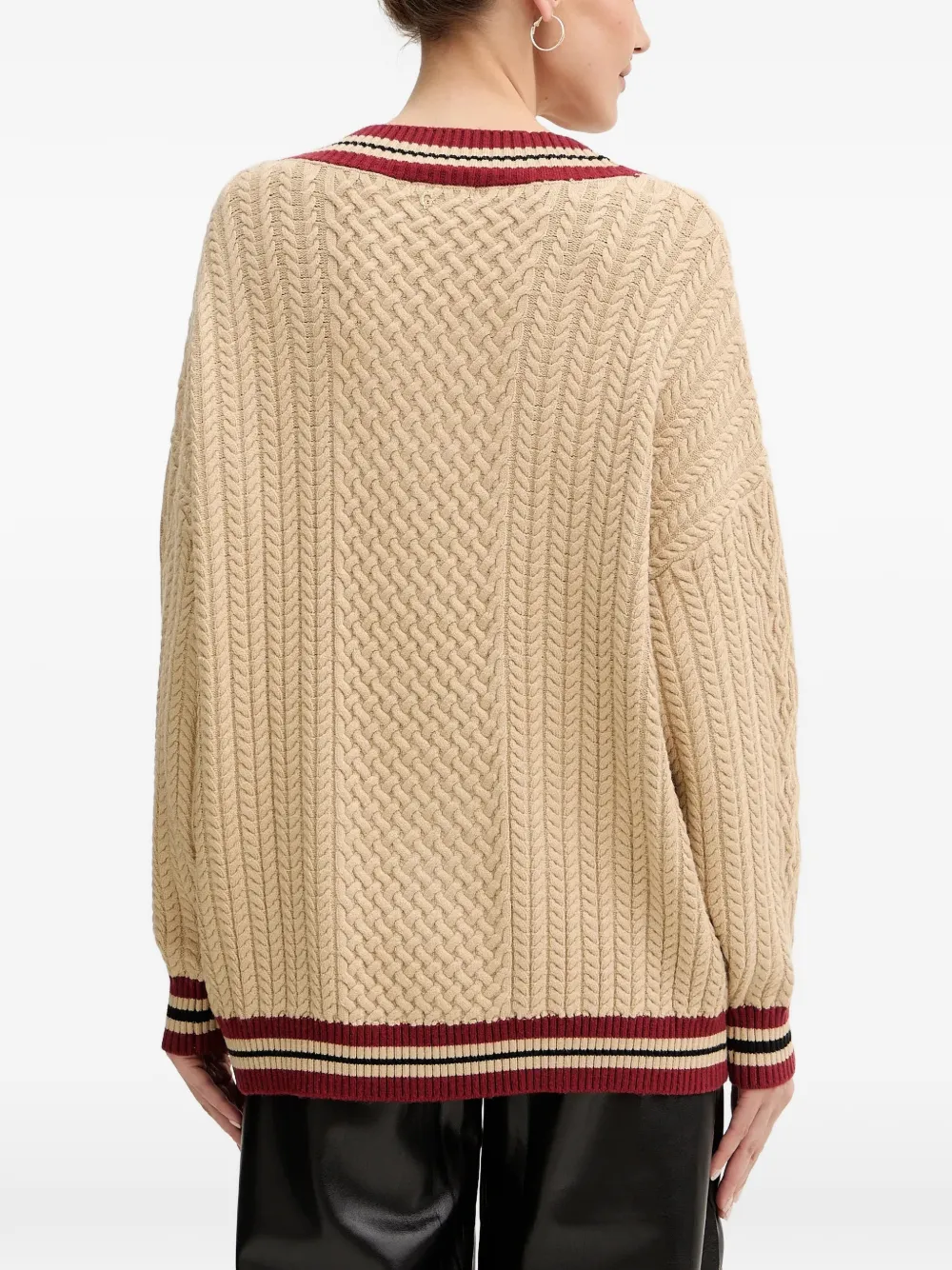 Lina V-Neck Cable Sweater