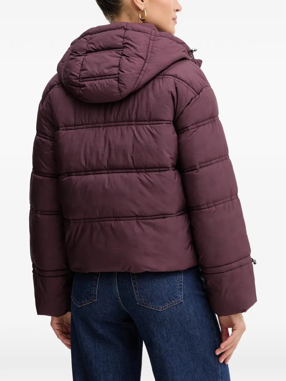  Guess Usa Hooded Puffer Jacket - Red 