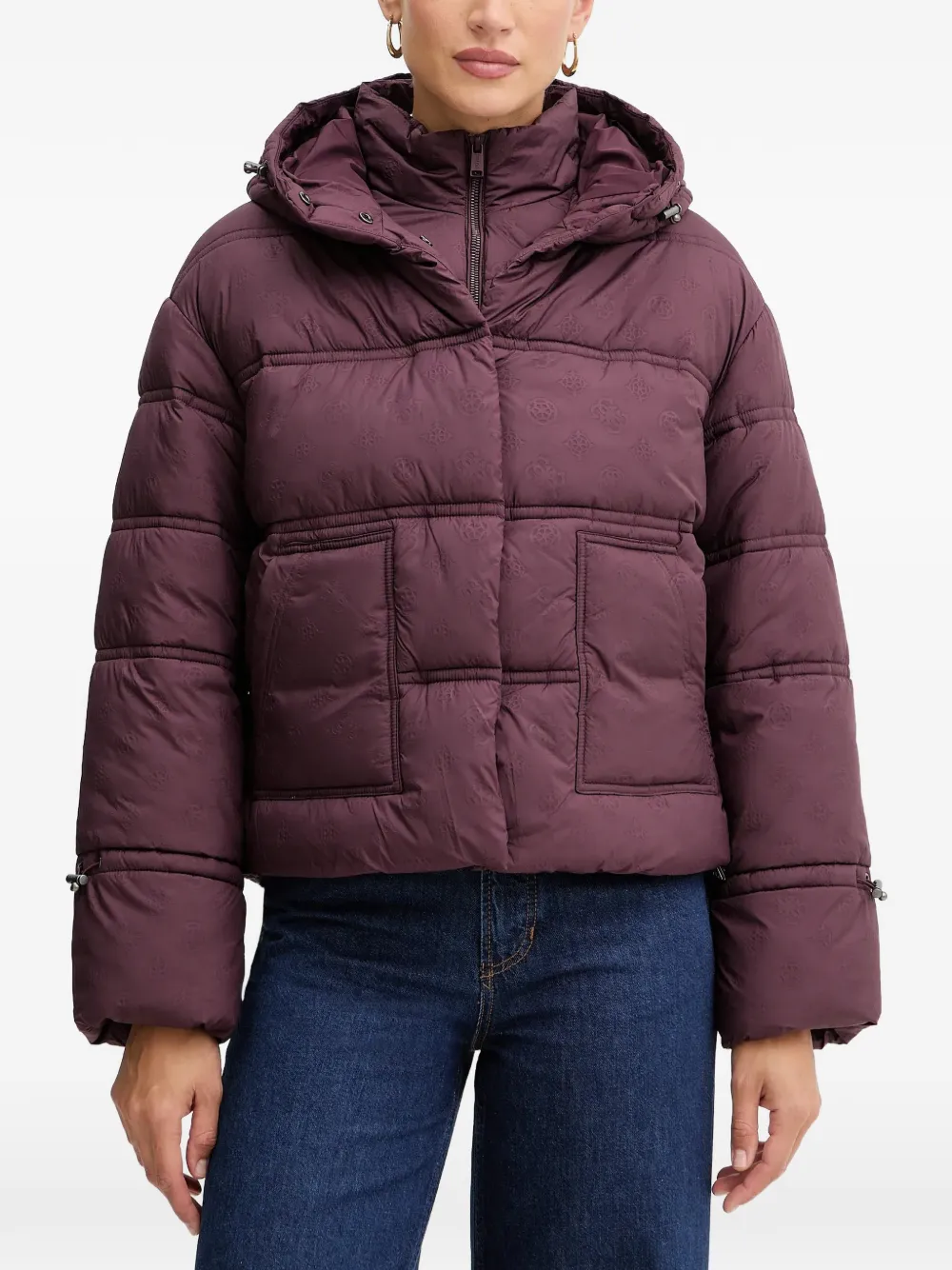 GUESS USA hooded puffer jacket - Rosso