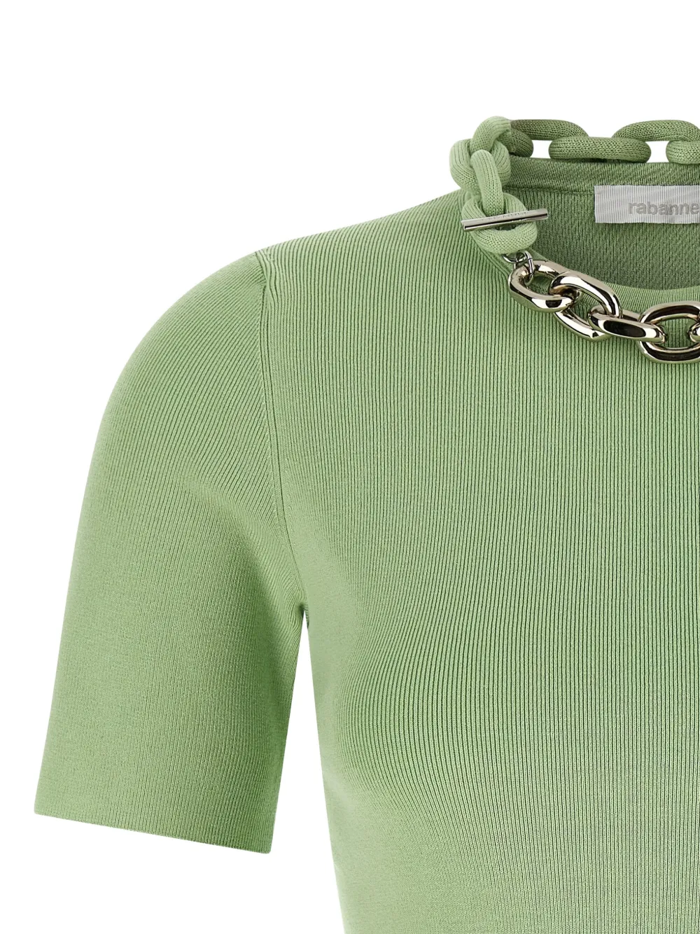 Rabanne T-shirt met verfraaide kraag Groen