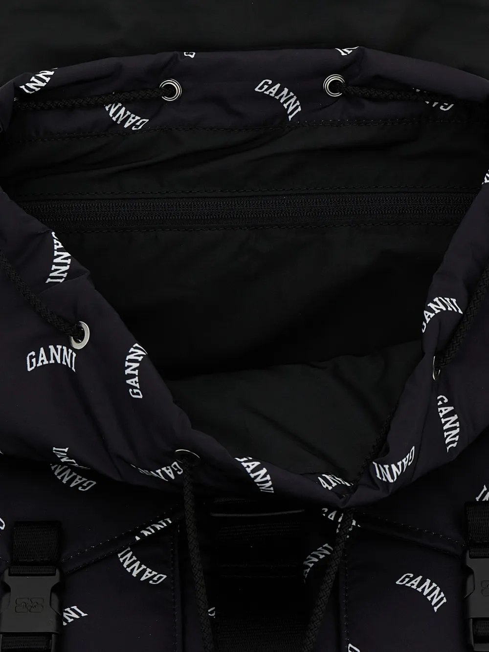 GANNI Rugzak met logoprint Zwart