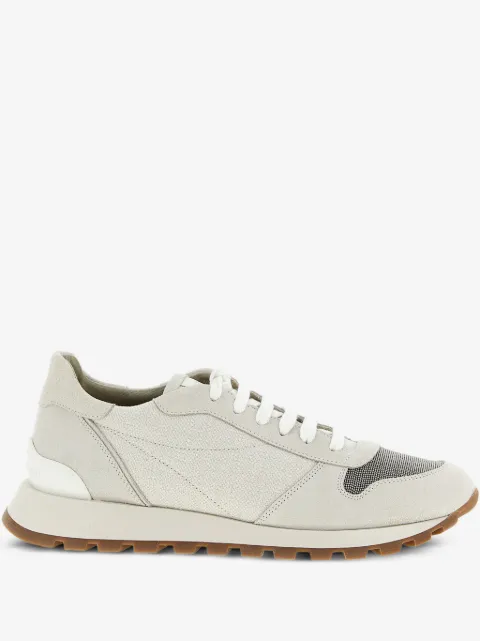 Brunello Cucinelli 스웨이드 아플리케 스니커즈