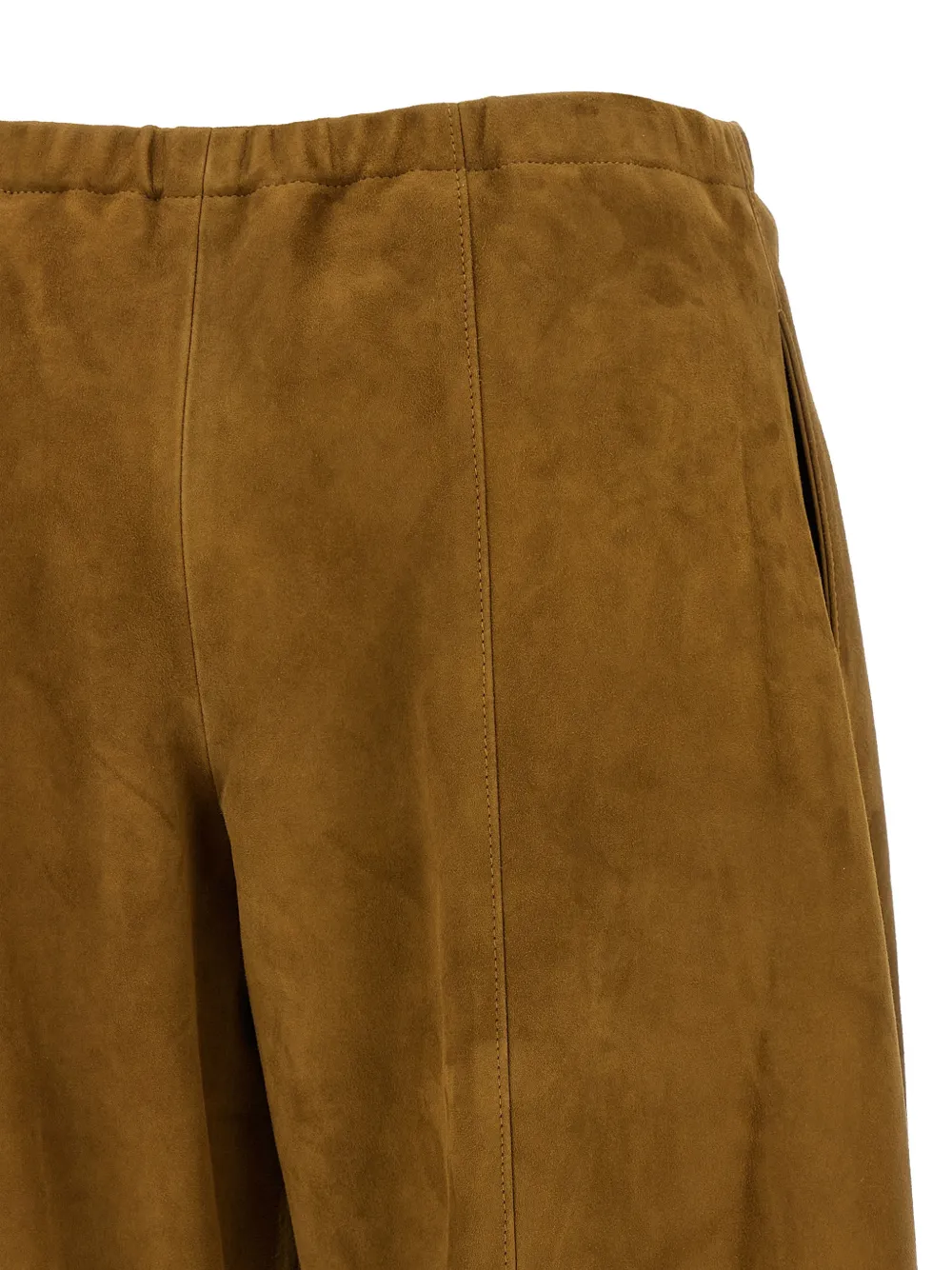 KHAITE Clover broek met elastische taille Bruin