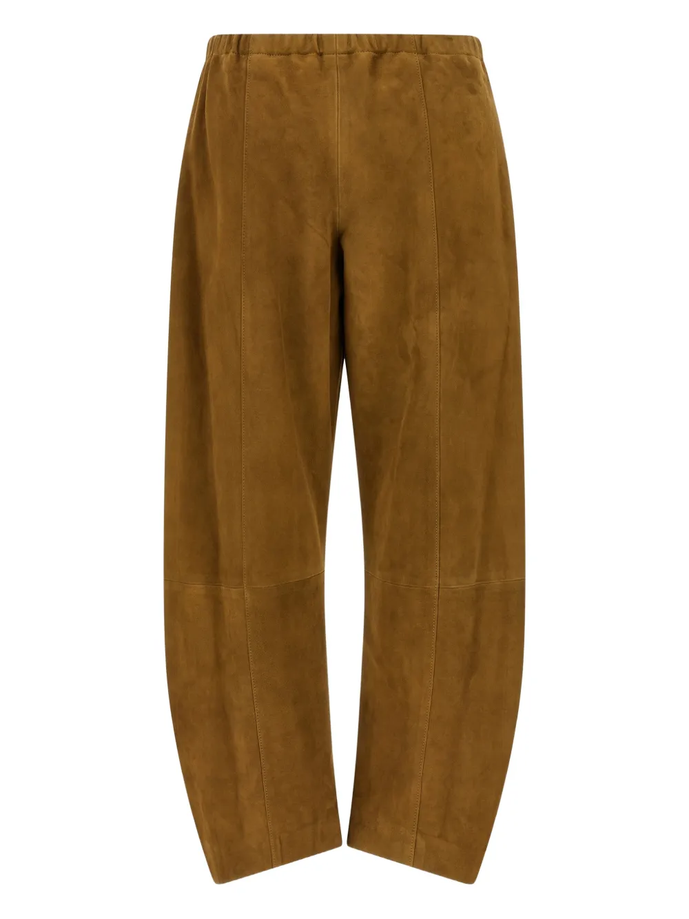 KHAITE Clover elasticated-waist wide-leg trousers - Bruin