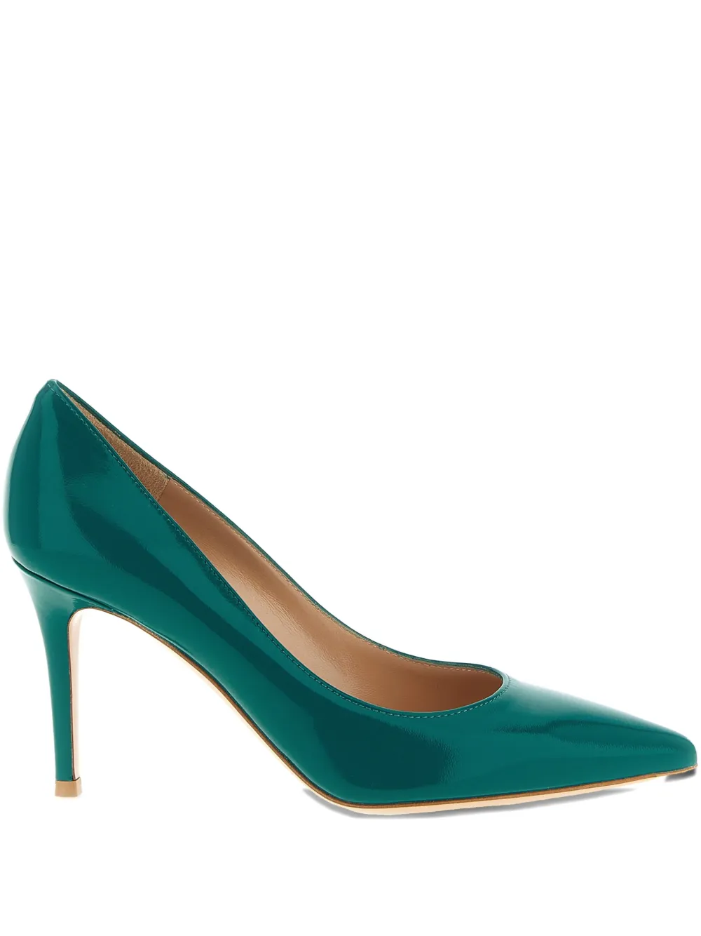 Gianvito Rossi Pointed Stiletto Leather Pumps In Green