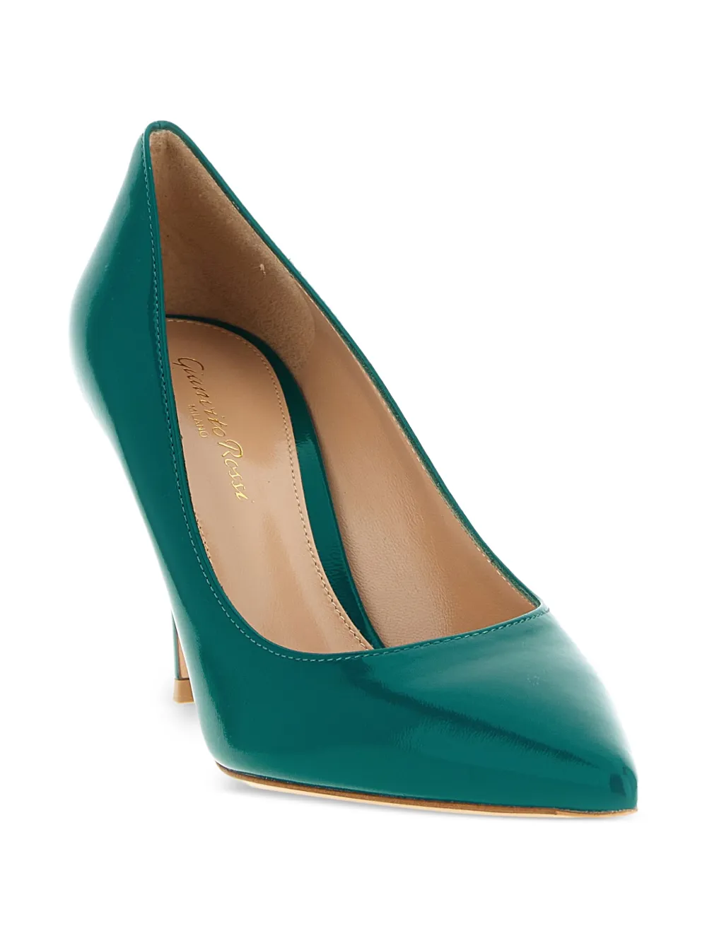 Gianvito Rossi Stiletto leren pumps met puntige neus Groen