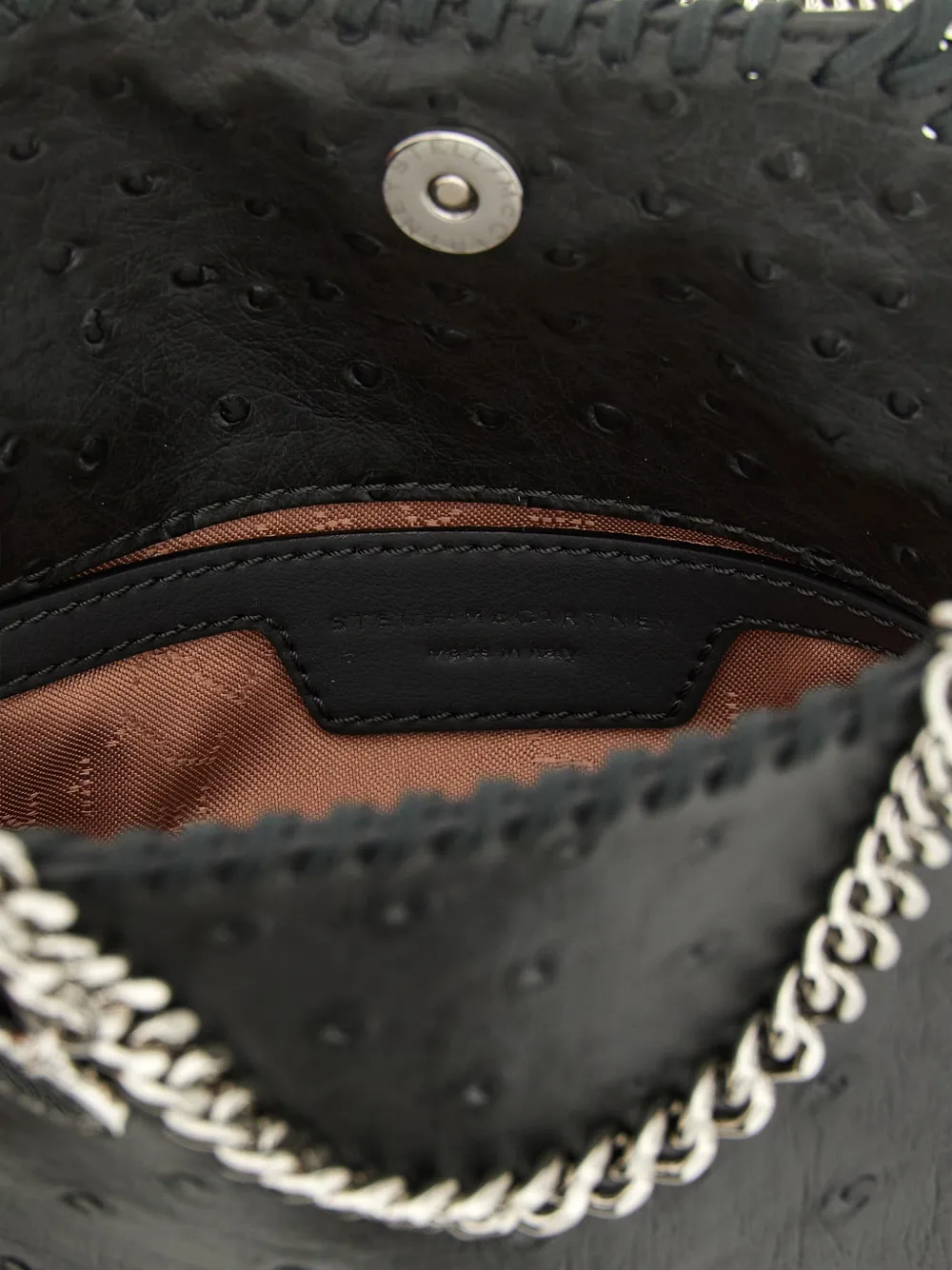 Stella McCartney Falabella kleine shopper met struisvogel Zwart