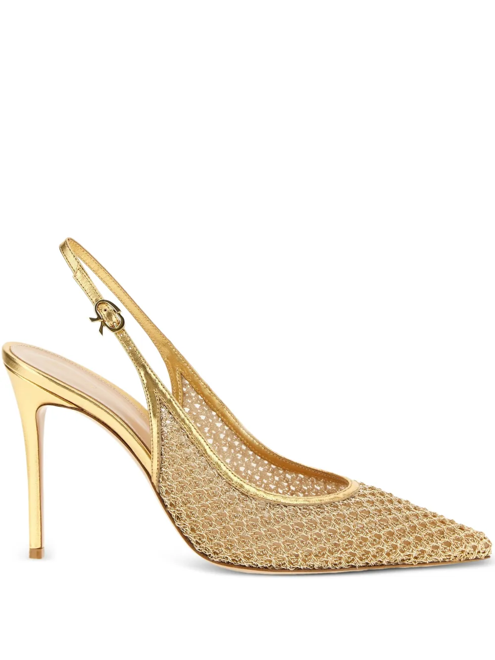 Gianvito Rossi Nikki metallic slingback pumps Goud