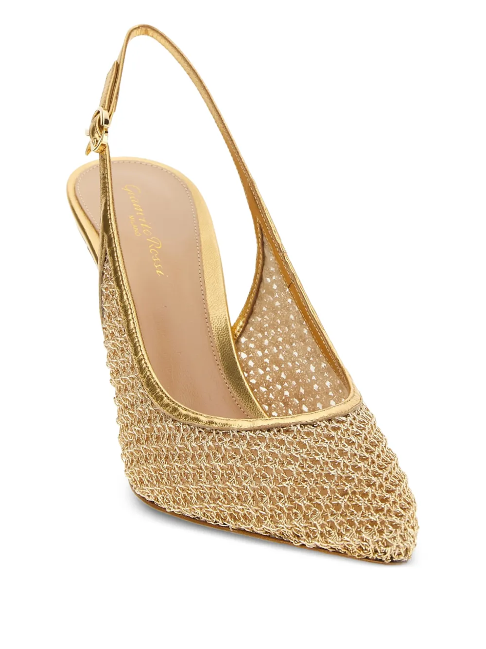 Gianvito Rossi Nikki metallic slingback pumps Goud