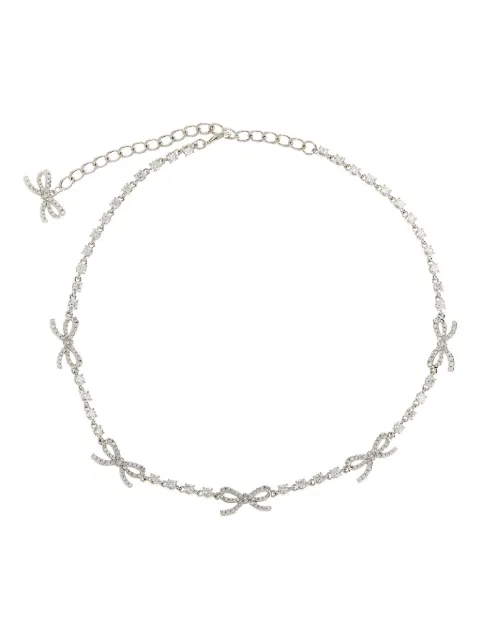 Self-Portrait crystal-bow necklace