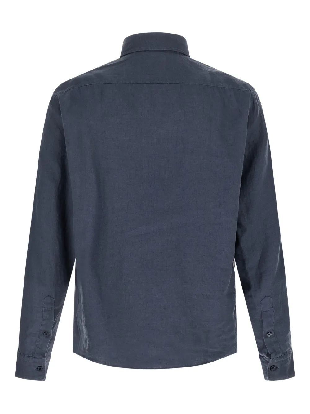 BOSS embroidered buton-fastening shirt - Blauw