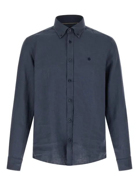 BOSS embroidered buton-fastening shirt