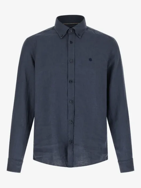 BOSS embroidered buton-fastening shirt