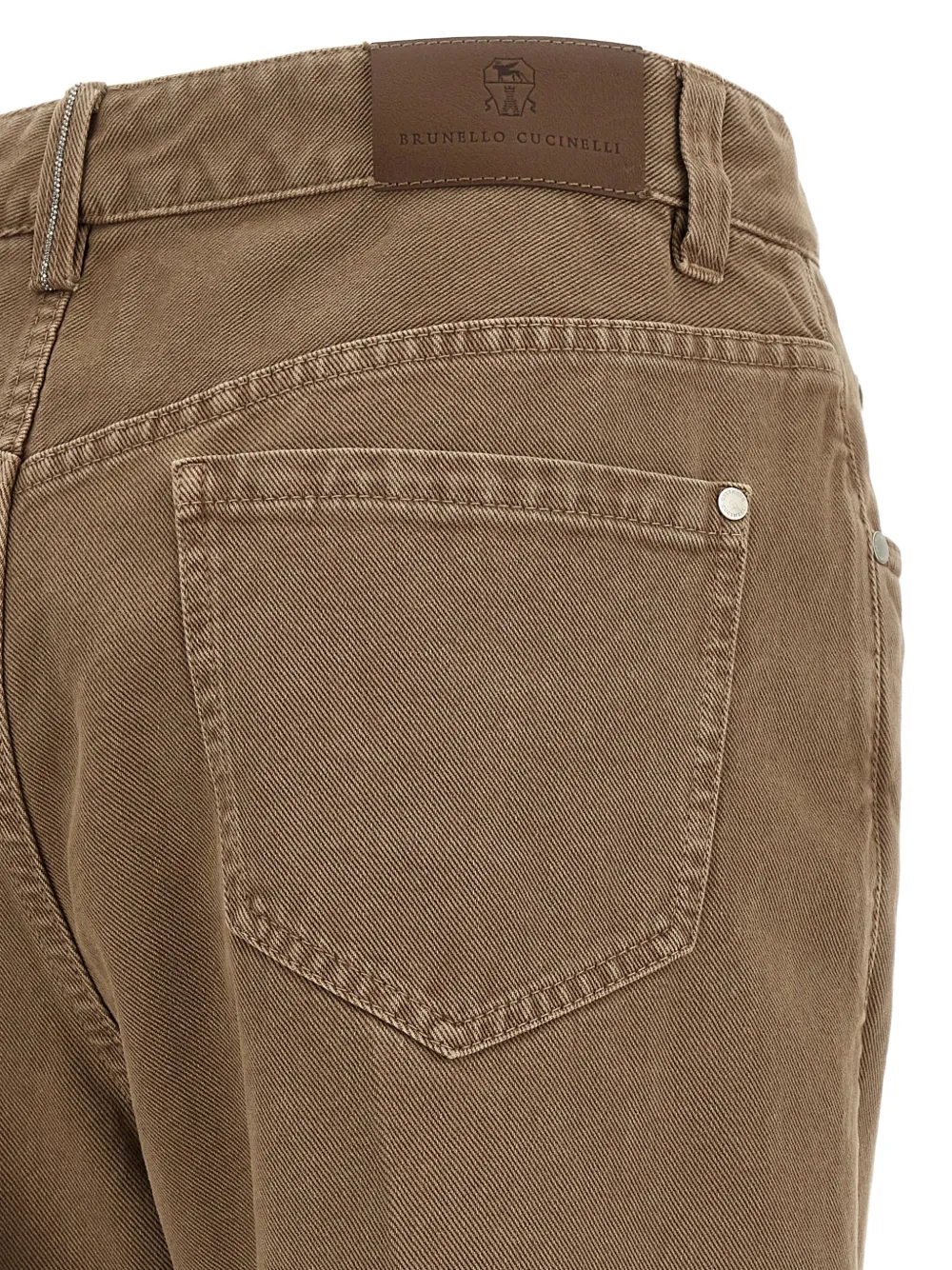 Brunello Cucinelli Jeans met vijf zakken en geverfd effect Bruin