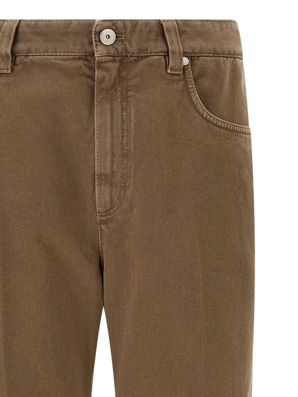 Brunello Cucinelli Jeans met vijf zakken en geverfd effect Bruin