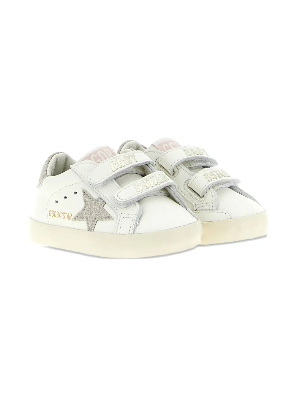 Golden Goose Kids Old School glitter-heel leather sneakers Wit