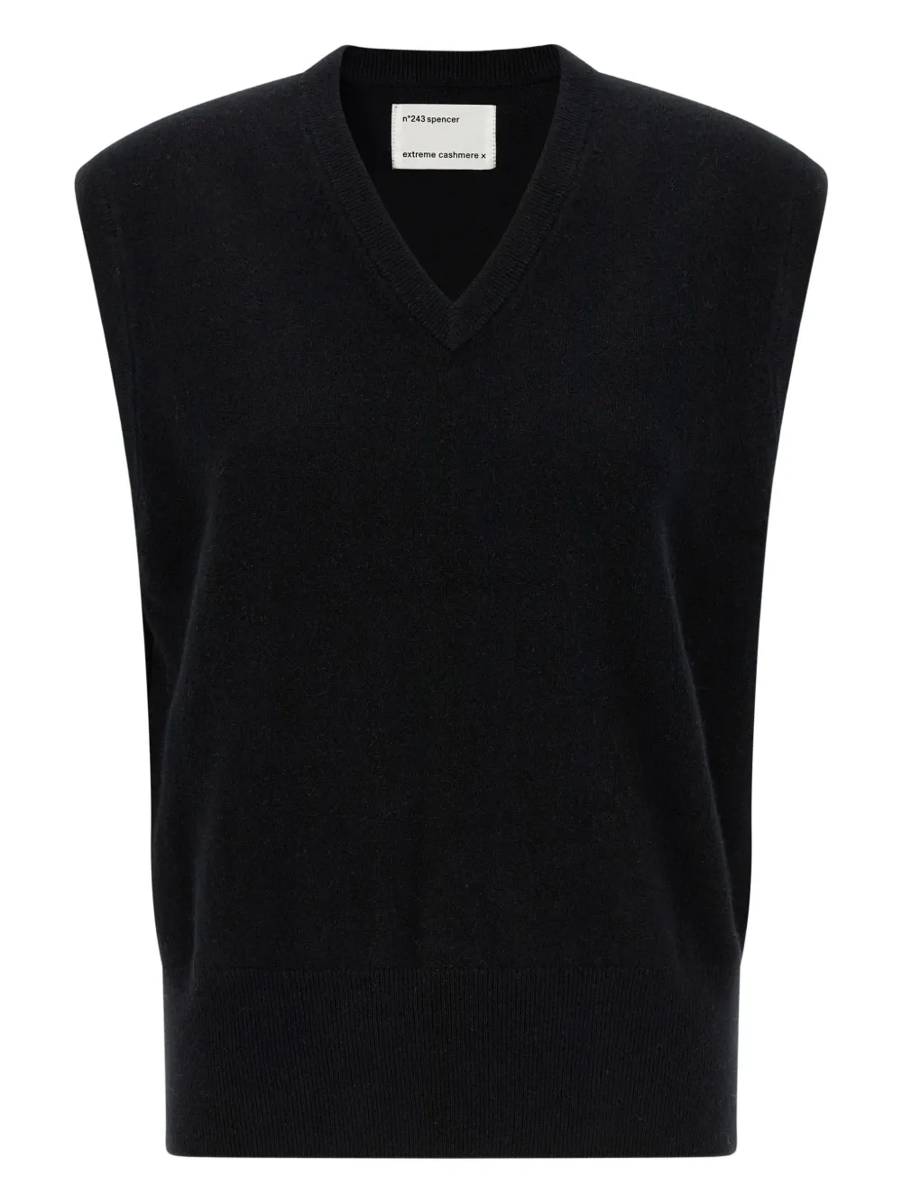 extreme cashmere V-neck vest - Black