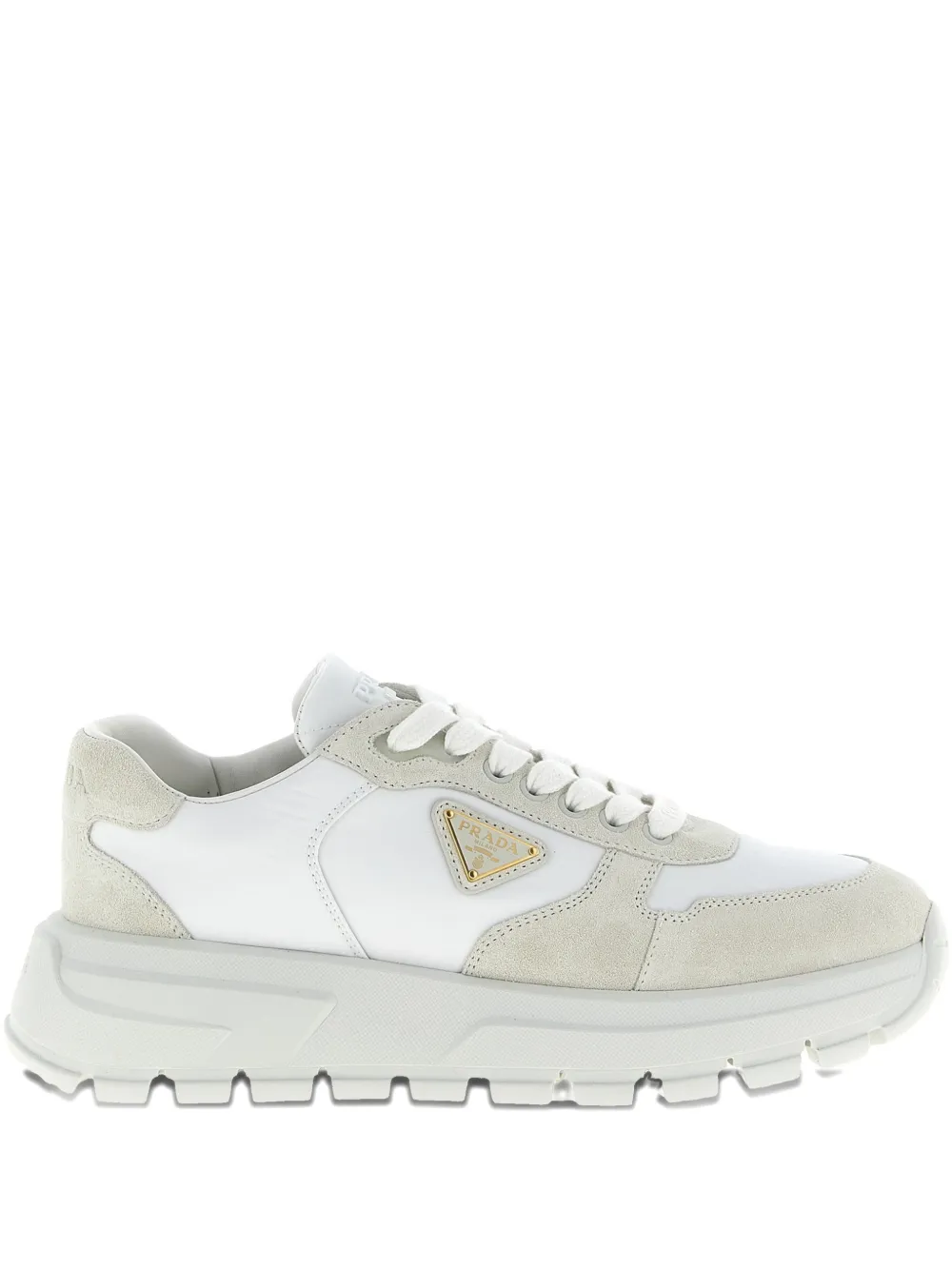 Prada Prax 01 metal-triangle sneakers - Bianco