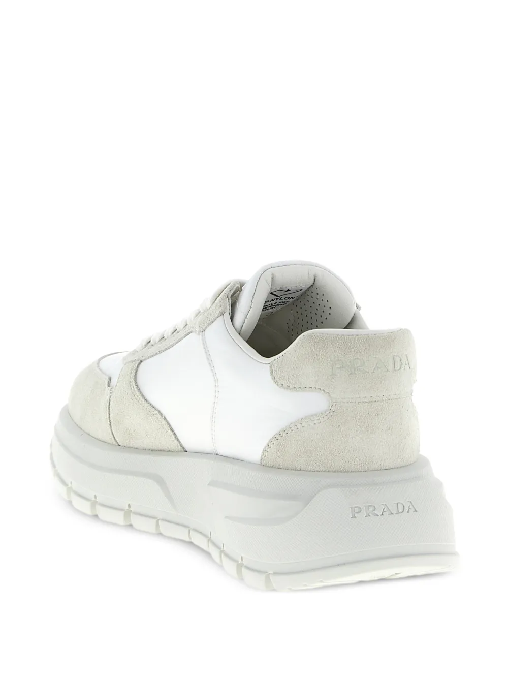 Prada Prax 01 sneakers met metalen triangel Wit