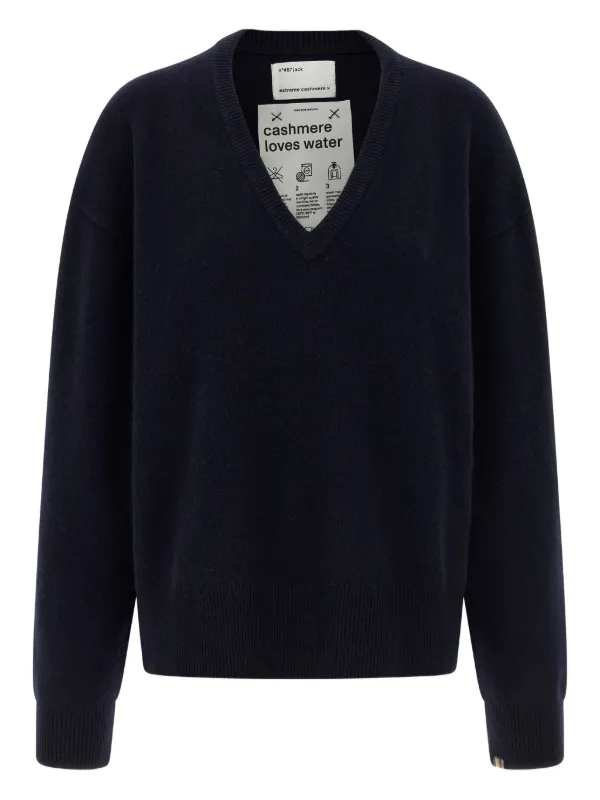 Extreme Cashmere V-neck Long-sleevejumpers in Blue