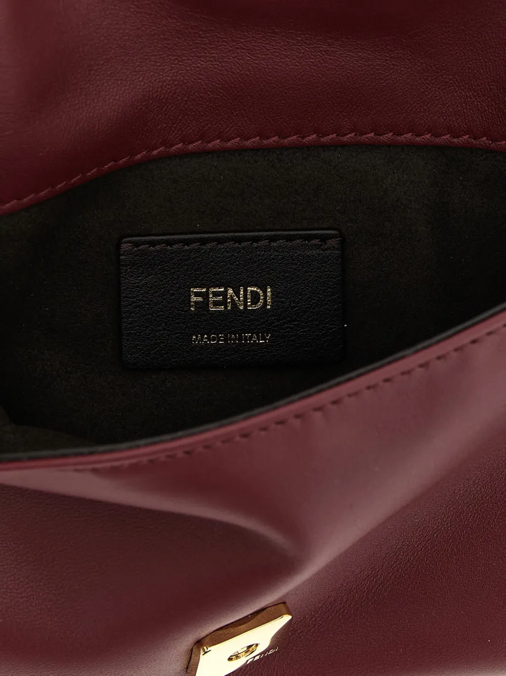 FENDI Mamma Baguette leren clutch Rood