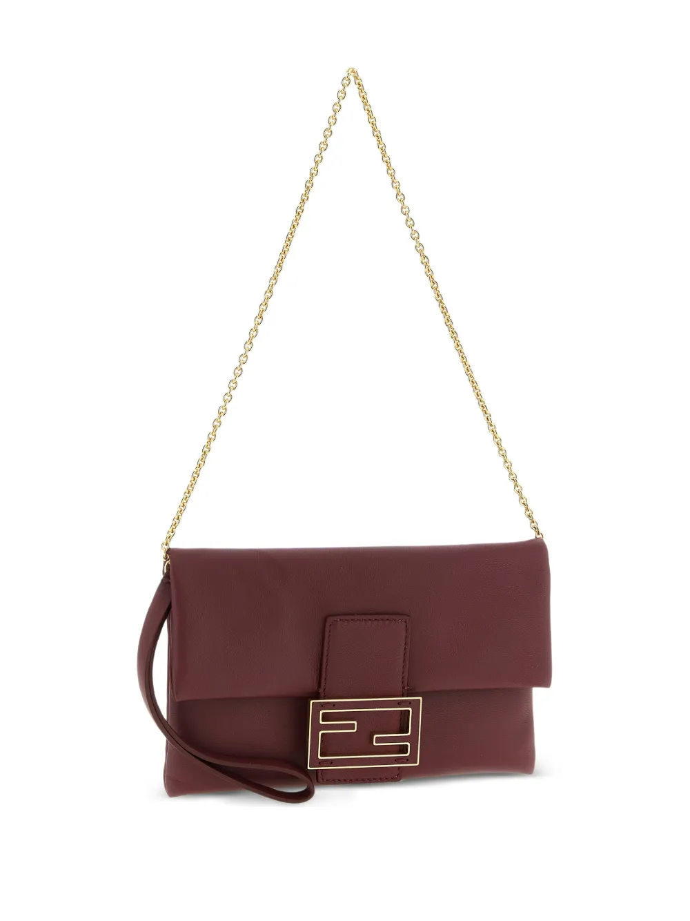 FENDI Mamma Baguette leren clutch Rood