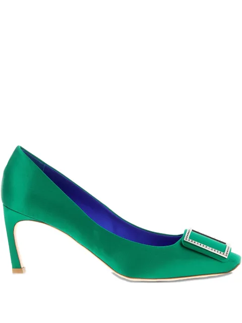 Roger Vivier Trompette rhinestone-buckle square-toe pumps