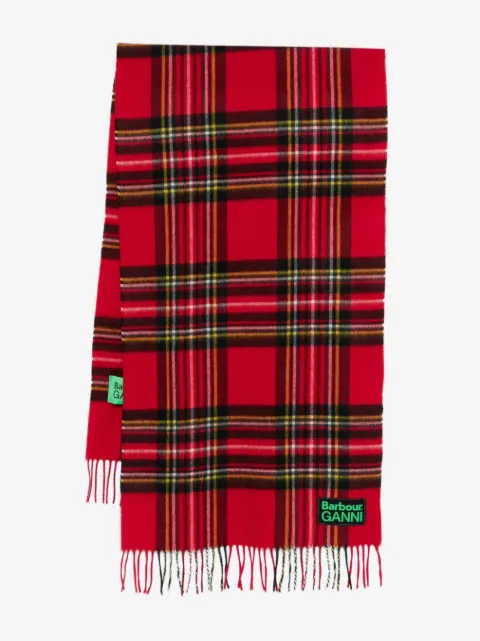 Barbour bufanda con motivos y flecos