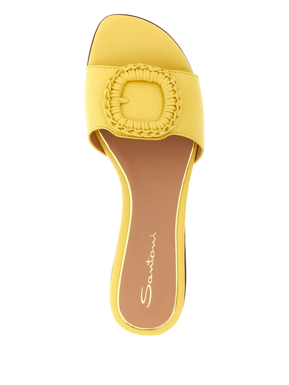 Santoni Corolle sandalen met geweven detail Geel