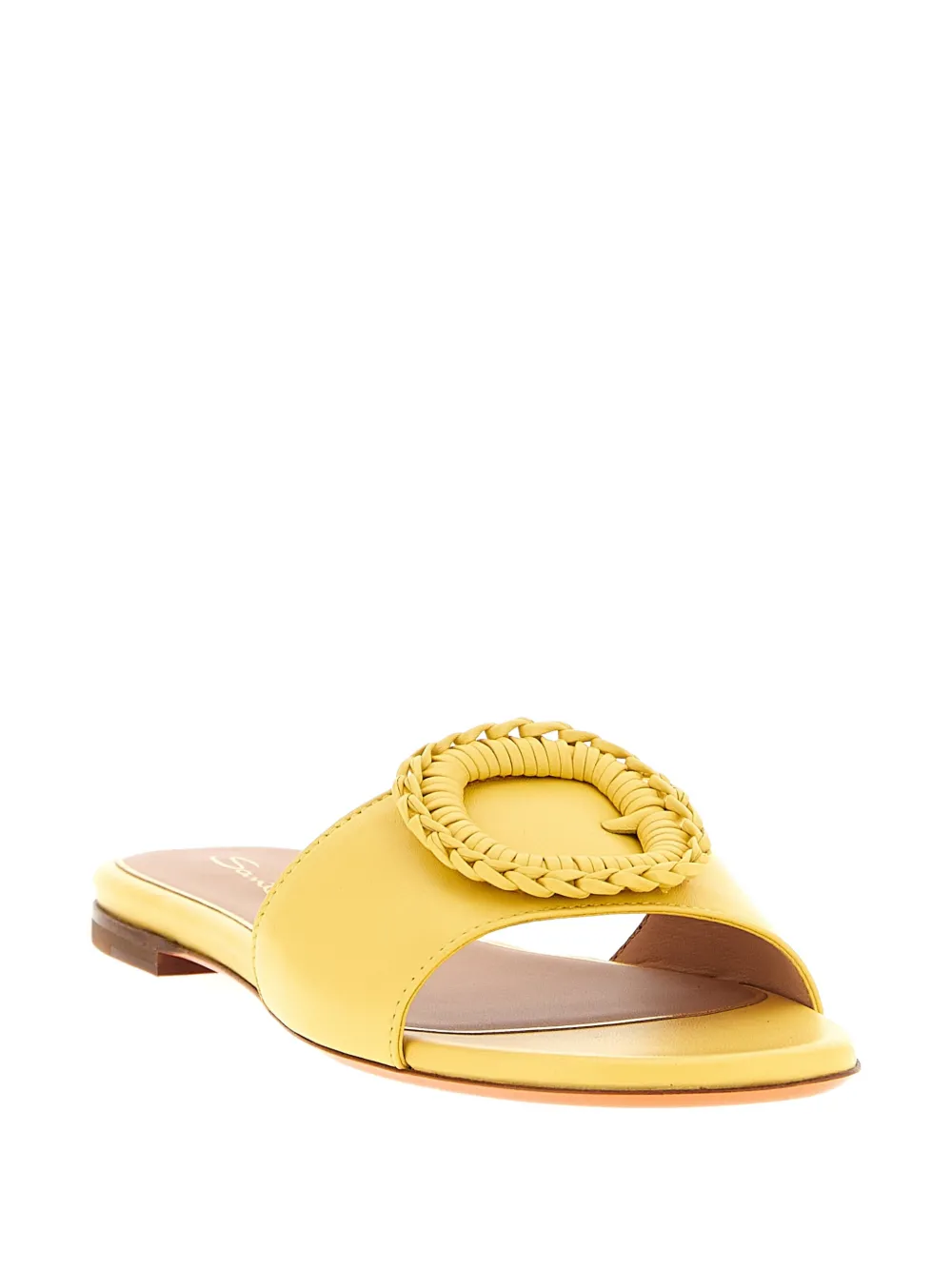 Santoni Corolle sandalen met geweven detail Geel