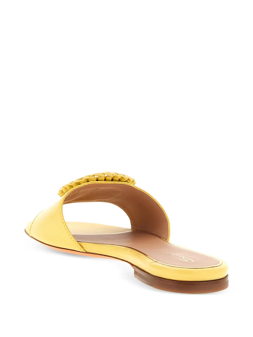 Santoni Corolle sandalen met geweven detail Geel