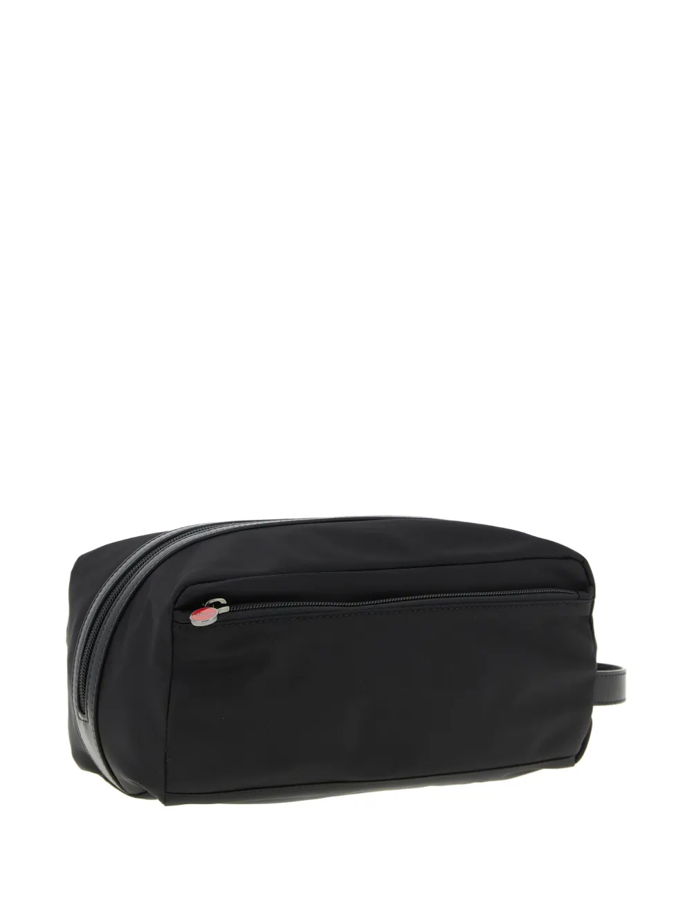 Kiton logo-lettering zipped wash bag - Zwart