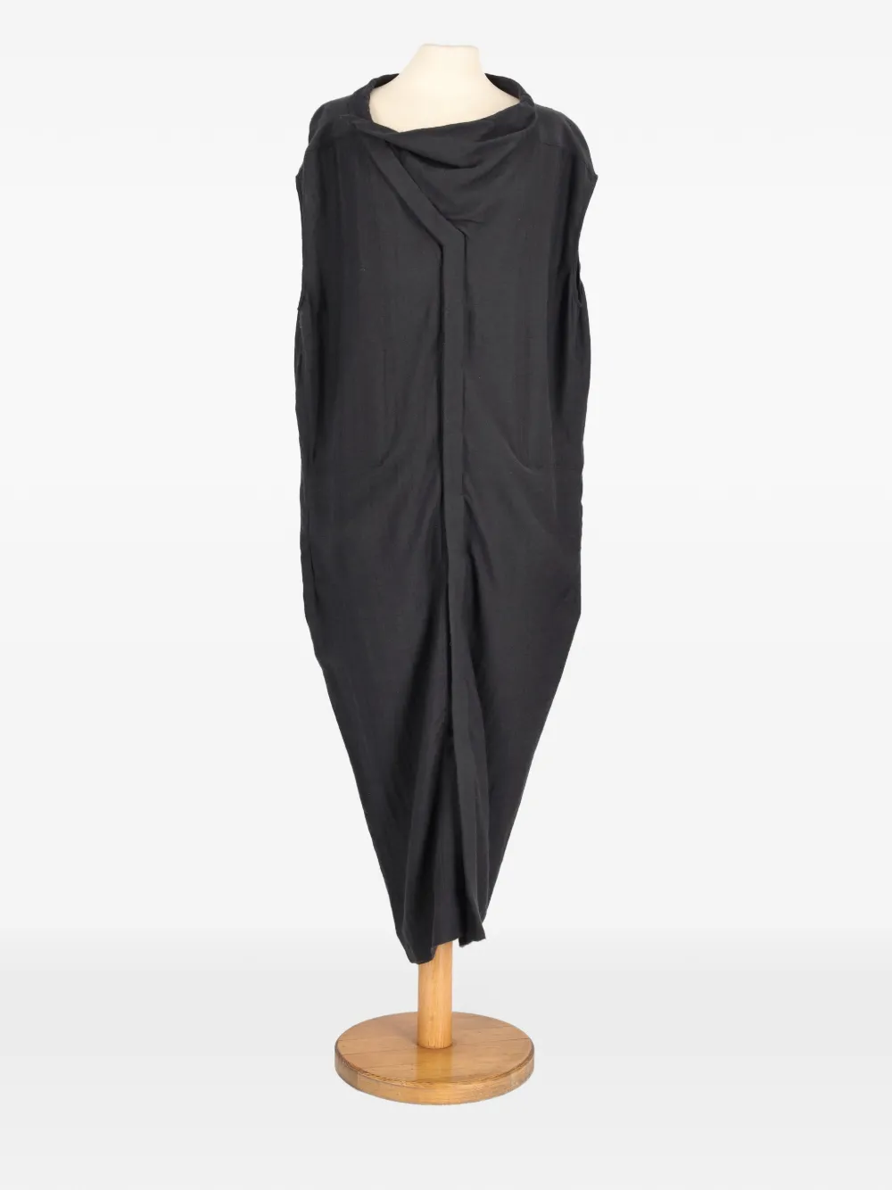 Rick Owens Vintage draped round-neck shirt dress - Zwart