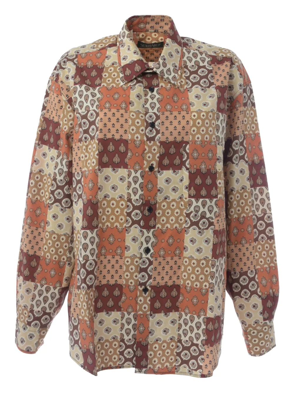 Souleiado patchwork floral shirt | Brown | Image 1