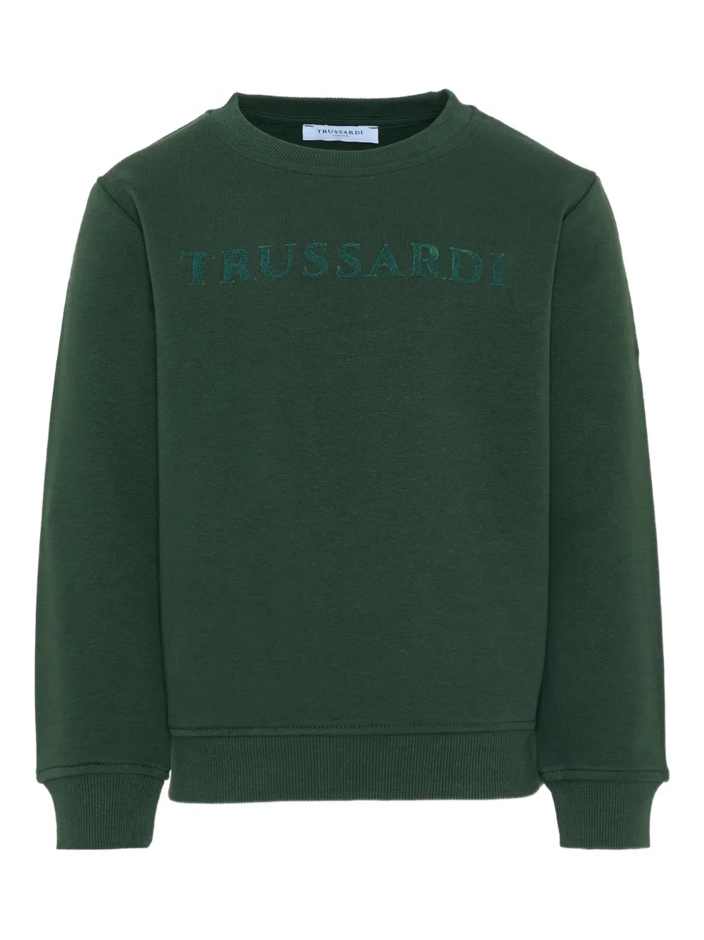 TRUSSARDI JUNIOR long-sleeve crew-neck sweatshirt - Verde