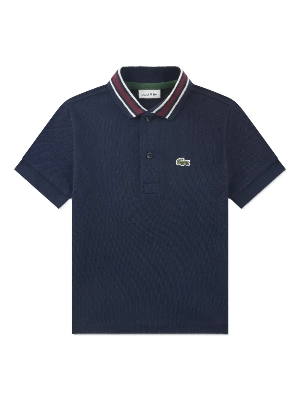 Lacoste Kids striped collar polo shirt - Blu