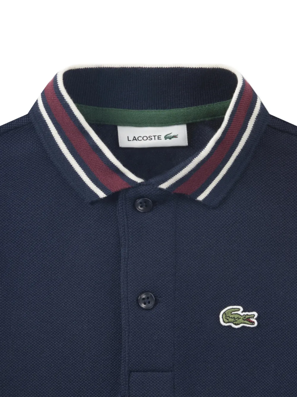 Lacoste Kids Poloshirt met gestreepte kraag Blauw
