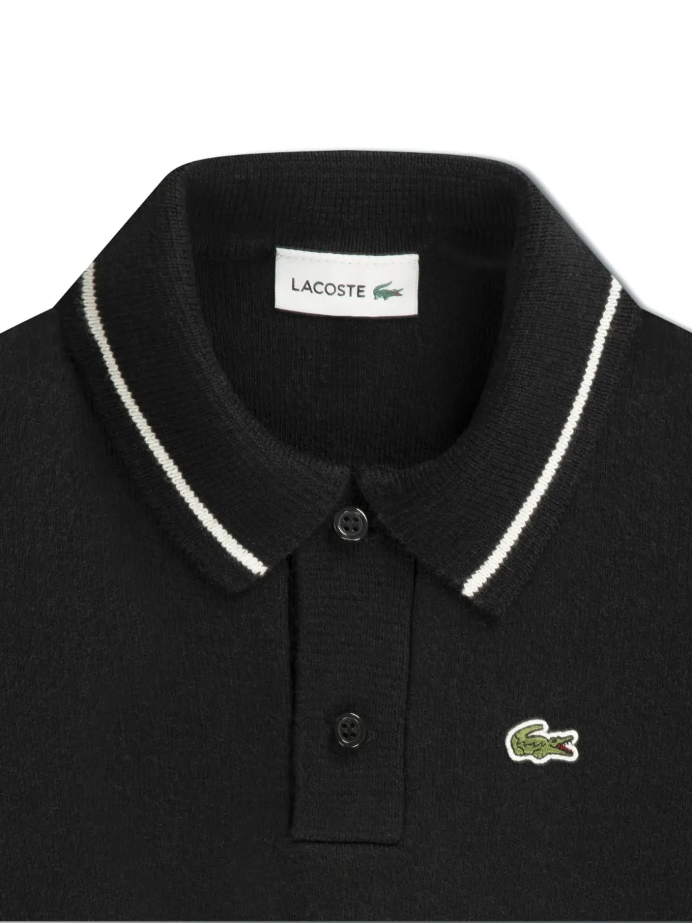 Lacoste Kids Gestreepte polotop Zwart