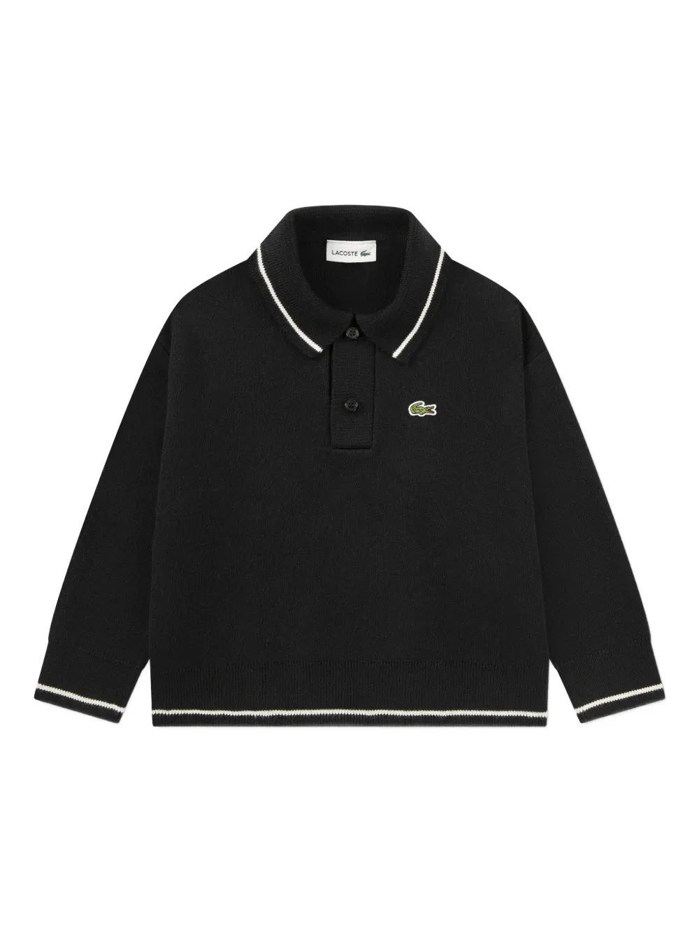 Lacoste Kids striped polo top - Nero