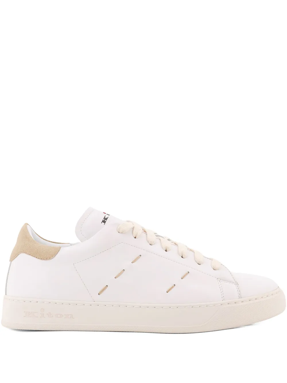 Kiton stitch-detail sneakers - Bianco